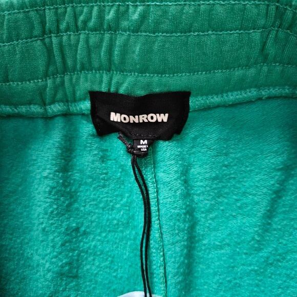 Monrow Kelly Green Sweat Shorts Size Medium - Picture 2 of 7
